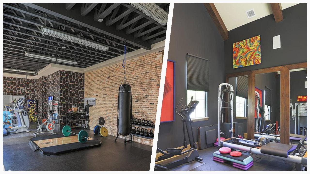 75 Gray Floor And Orange Floor Home Gym Design Ideas You'll Love ♡
