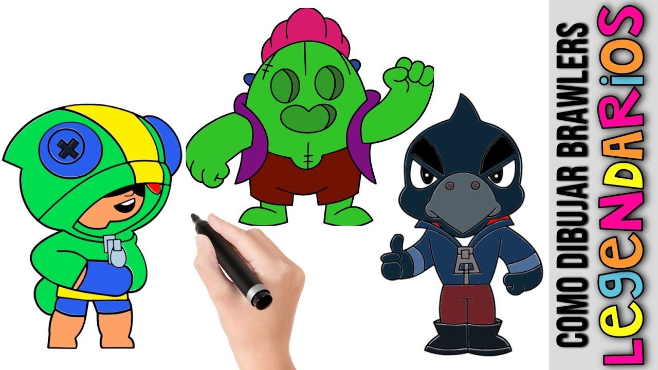 Como Dibujar Brawlers Legendarios Leon Spike Y Crow Dibujos Faciles Mejores Brawlers Youtube - dibujo trio legendario brawl stars para colorear