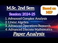 Ccsu M.Sc. Maths 2nd Sem NEP All Four Exam Paper Analysis
