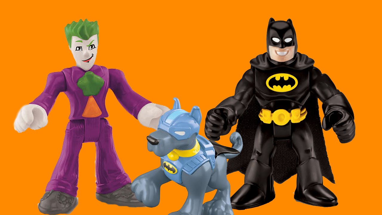 bat dog saves batman and robin vs joker - imaginext toys