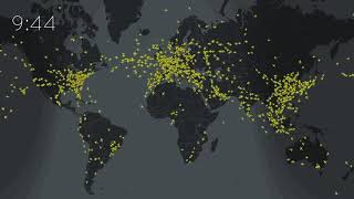 24 Hours World Air Traffic Time-Lapse