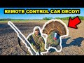 REMOTE CONTROL CAR Turkey Hunting Decoy CHALLENGE!!! (Turkey Fights Decoy!)