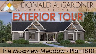 Simple modern farmhouse home plan with an open concept layout | The Mossview Meadow