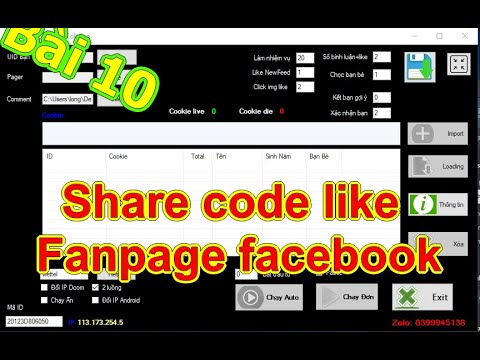 Tool tăng like fanpage facebook | Share code tăng like Fanpage | TRAN VU PHI LONG | Foci