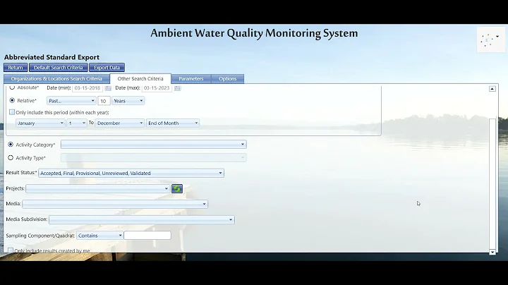 Tutorial: Standard Export from The Ambient Water Quality Monitoring System (AWQMS)