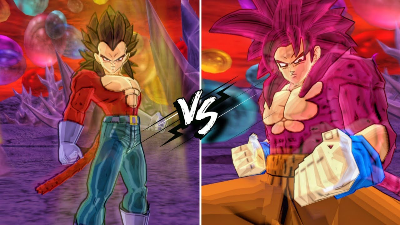 [2 Rounds] Vegeta SSJ4 Vs Goku SSJ4 Daima (Enhanced Red Potara) | DBZ: SPARKING LANE