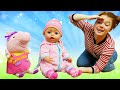 Puppen Video für Kinder. Baby Born, Peppa Wutz und Irene spielen Verstecken