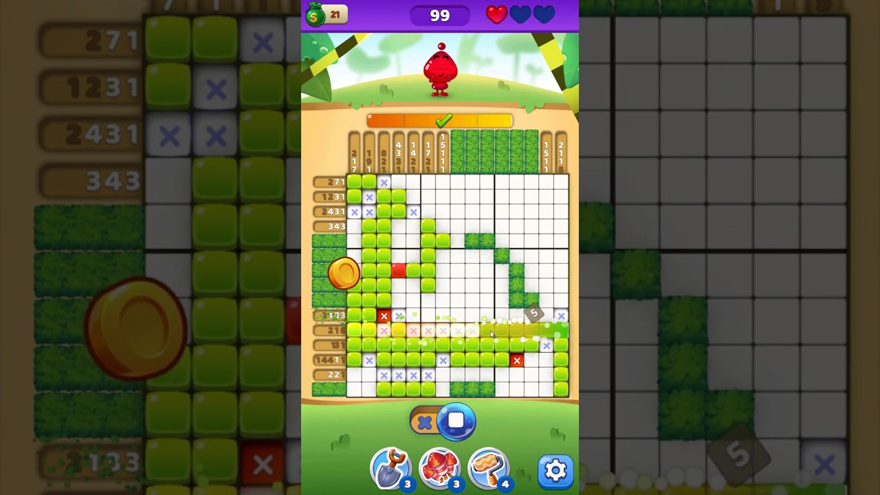 Nono Crossing Picture Nonogram level 99 - YouTube