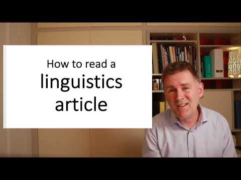 How to read a linguistics article