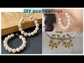 DIY easy and simple pearl earrings making tutorial ❤️😍| earrings making tutorial for beginners| 