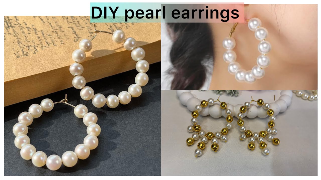 Pearl Earring Tutorial DIY easy and simple pearl earrings making tutorial οΈπ| earrings making ...