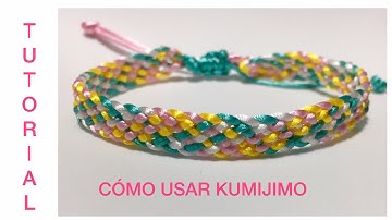 Pulsera de 4 colores  TEJIDO con KUMIHIMO #2 / ⭐ TUTORIAL FRIENDSHIP BRACELET