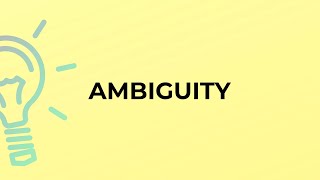 What is the meaning of the word AMBIGUITY?