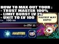 How To Max Out Level, Trust Master (TM) & Limit Burst (LB) Very Fast! (FFBE)