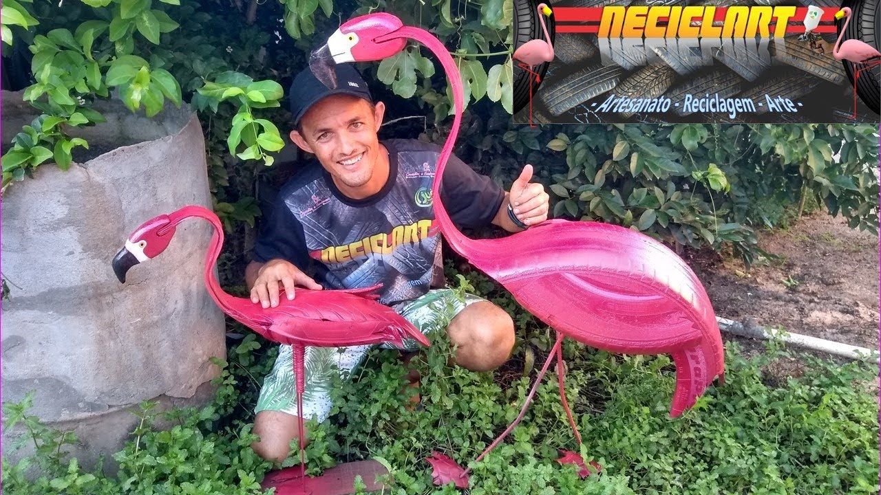 FLAMINGO COM PNEU DE CARRO