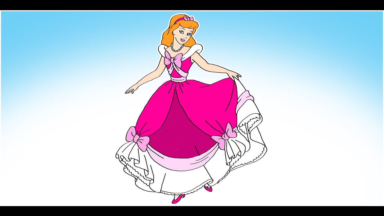  How to Draw  Cinderella  Step by Step Video YouTube