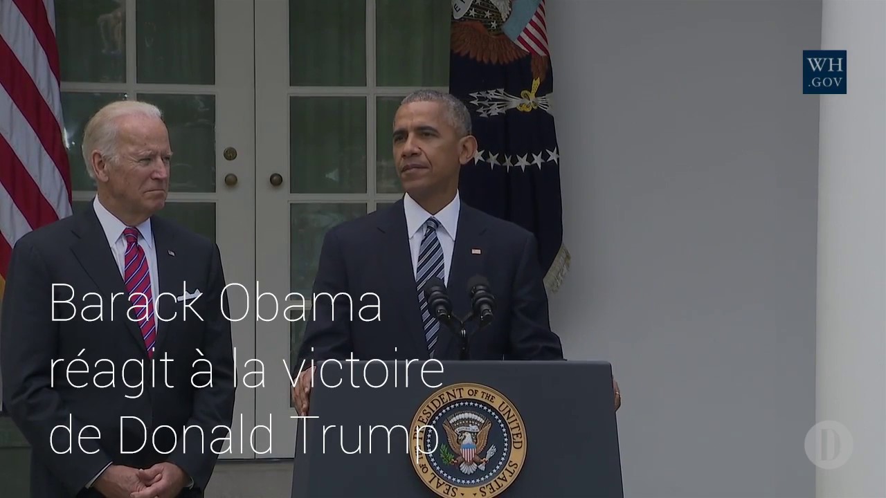 Barack Obama réagit à la victoire de Donald Trump - YouTube