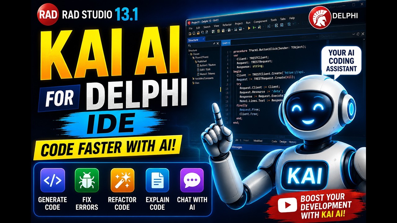 KAI AI for Delphi IDE Installation | AI agent inside RAD Studio / Delphi / C++Builder | AI