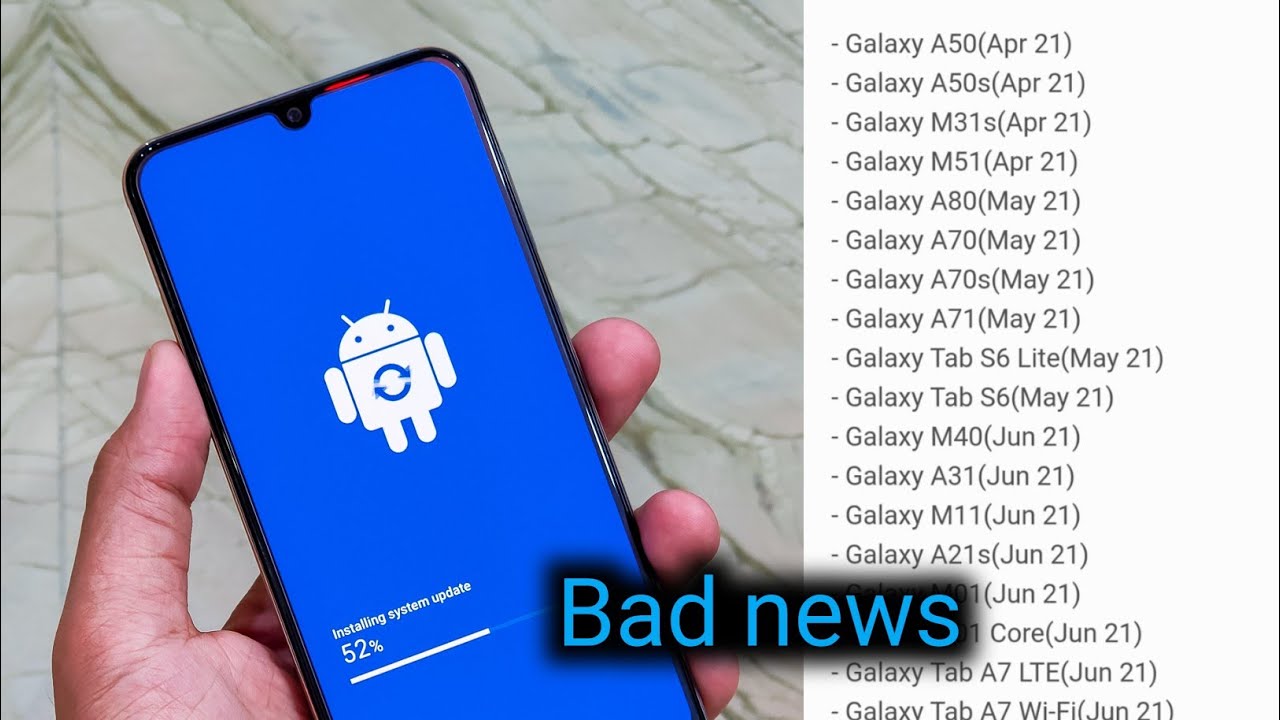 Samsung latest android 11 update list A50 A50s A71 A70s A80 A90 and ...