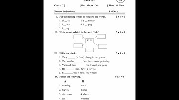 2nd class FA4 English question paper 2023-2024