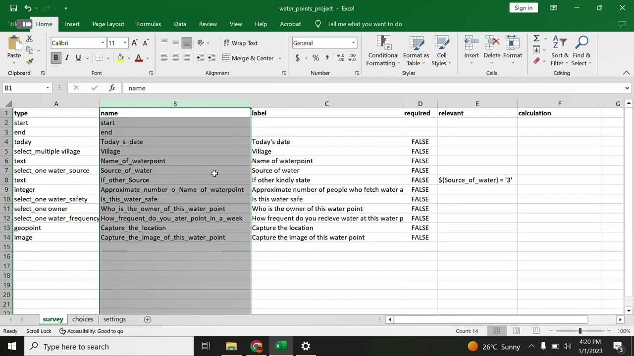 Create your first Kobotoolbox project using XLSform in less than ten minutes: Lesson 2