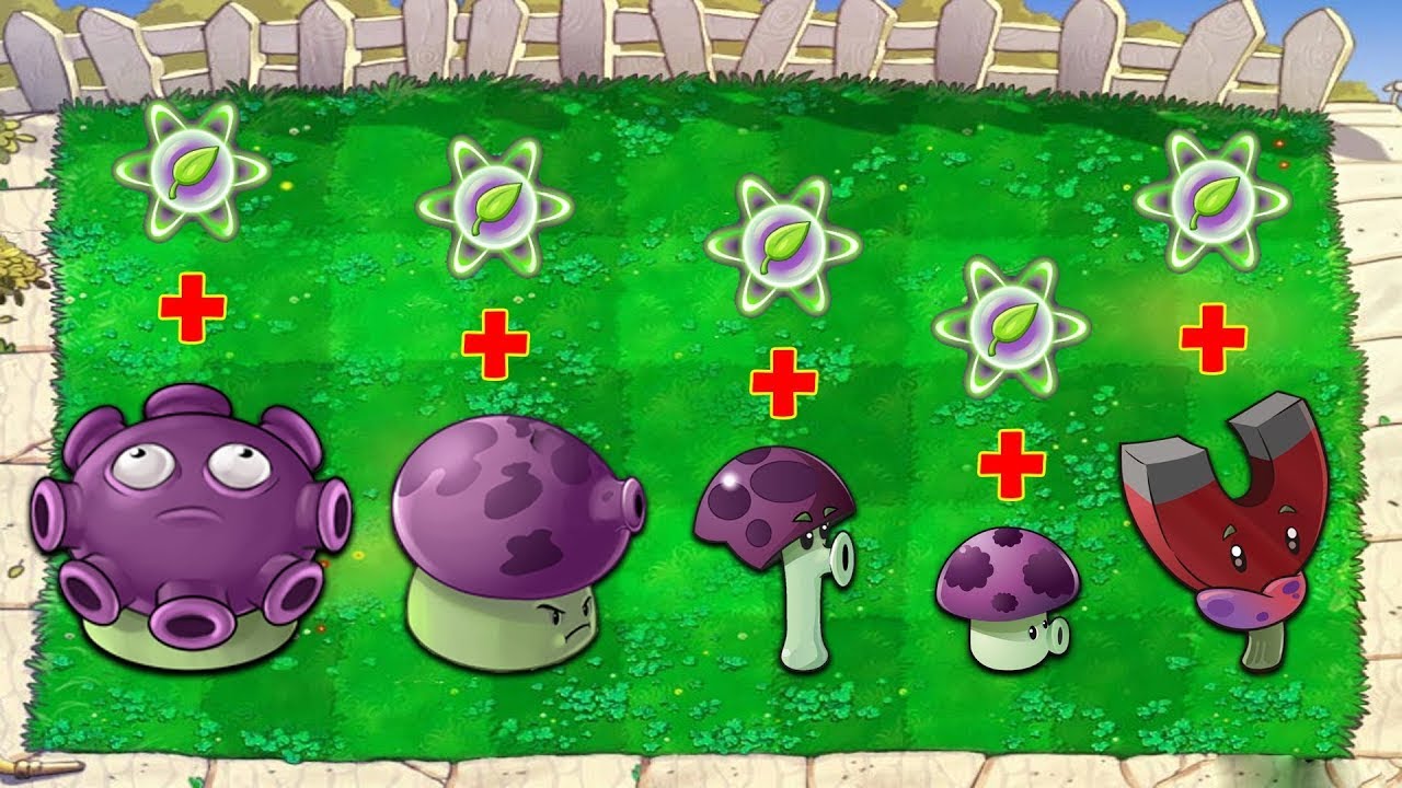 Gloom shroom + Fume shroom + Team Mushroom Attack Dr Zomboss Plants Vs ...