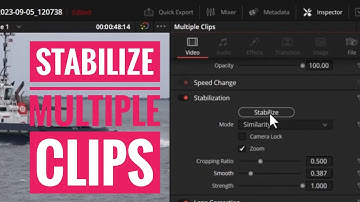 How to stabilize multiple clips at once in Davinci Resolve