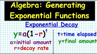 Algebra 1 #2  How to Generate Exponential Models Mathgotserved '19ju Explained steps Ny Regents