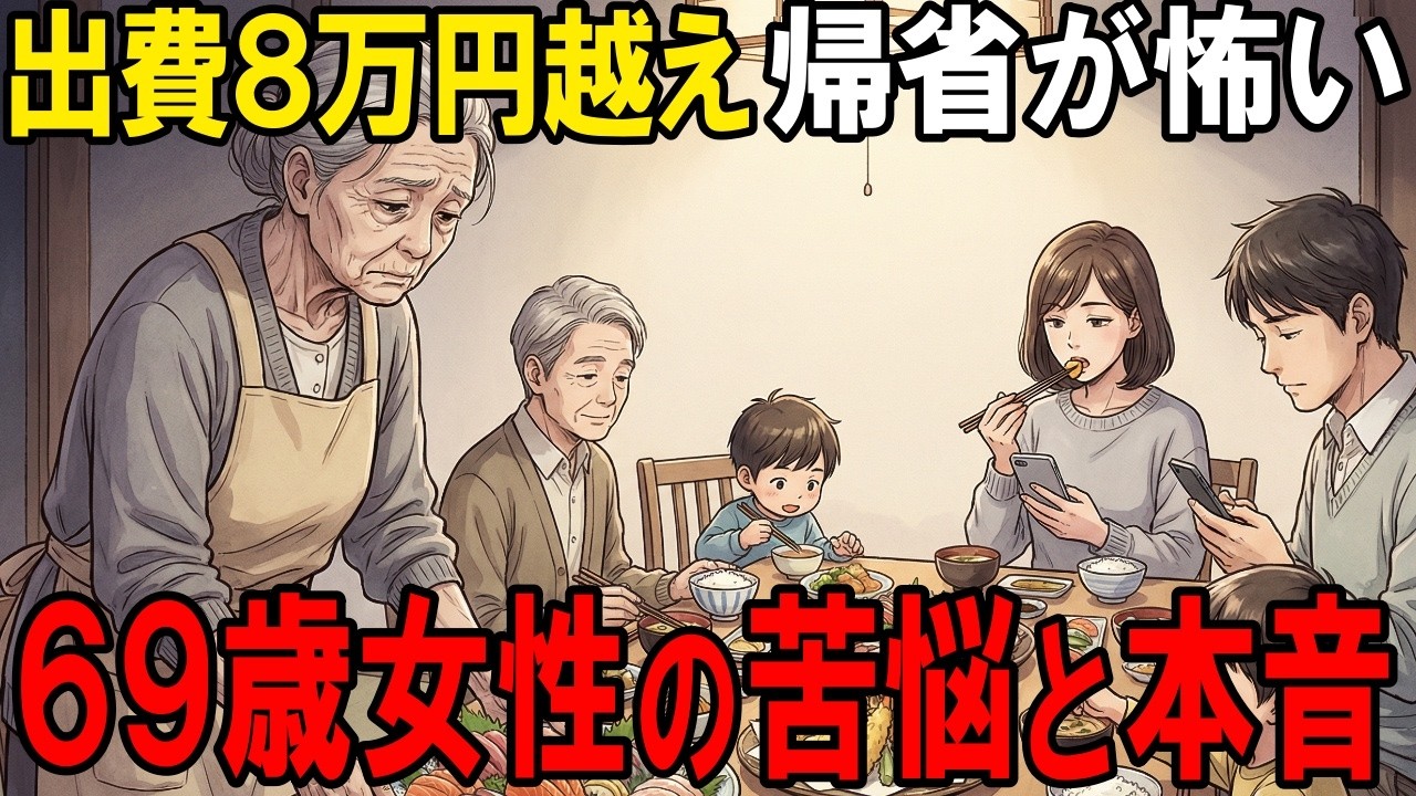 「いつまでも親が払うのが当たり前なの？」気力もお金も奪われていく娘夫婦の帰省をどうにかしたい69歳女性の苦悩。孫の何気ない一言で心が壊れた。【シニア・朗読・娘夫婦・帰省問題】