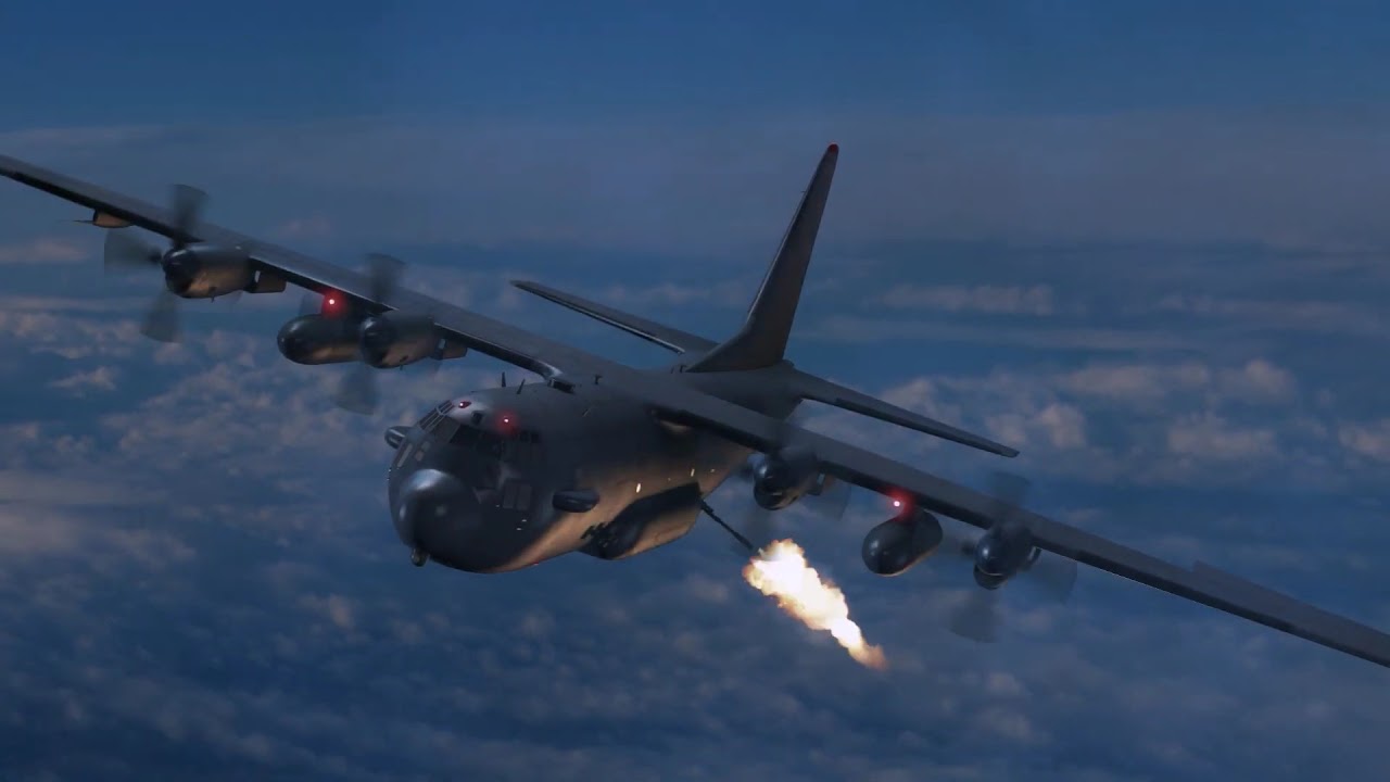 AC-130 Gunship in Action | Night Operation | 3D Animation | 2020 - YouTube