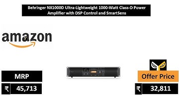 Behringer NX1000D Ultra Lightweight 1000 Watt Class D Power Amplifier with DSP Control and SmartSens
