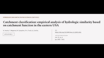 Catchment classification: empirical analysis of hydrologic similarity based on catchm... | RTCL.TV