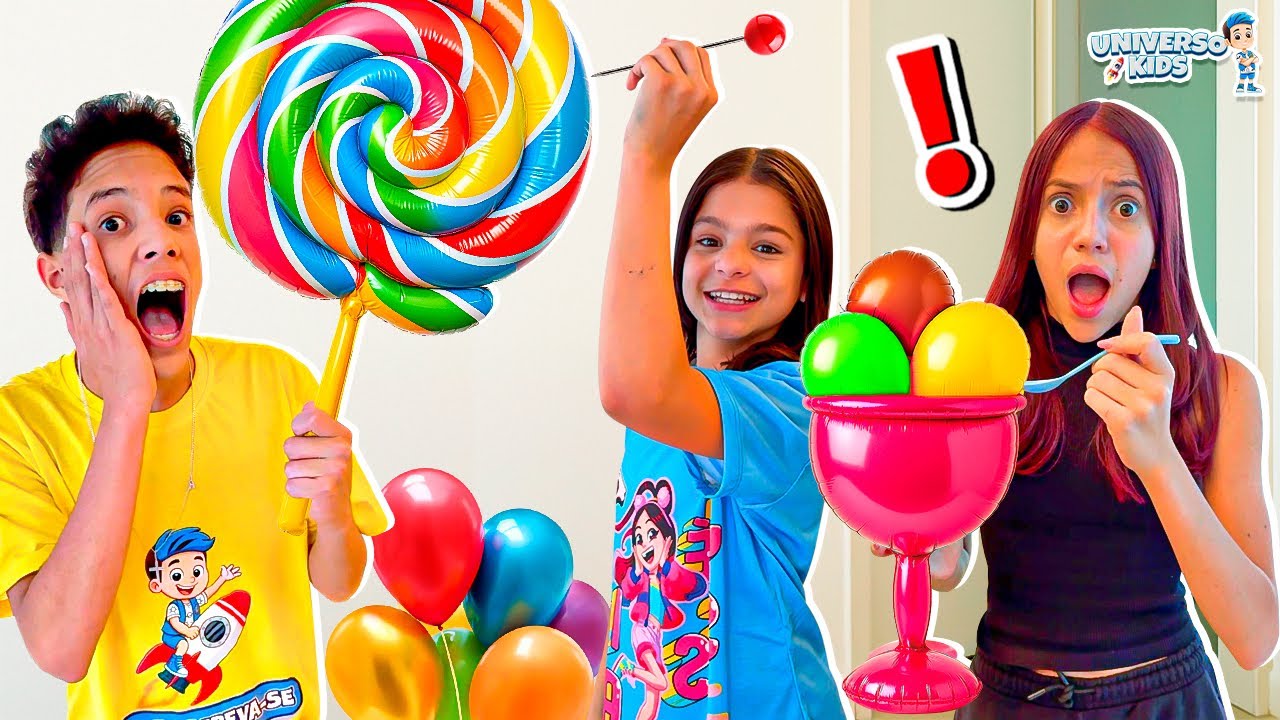 Henrique e Amigas brincam com balões - História engraçada para crianças