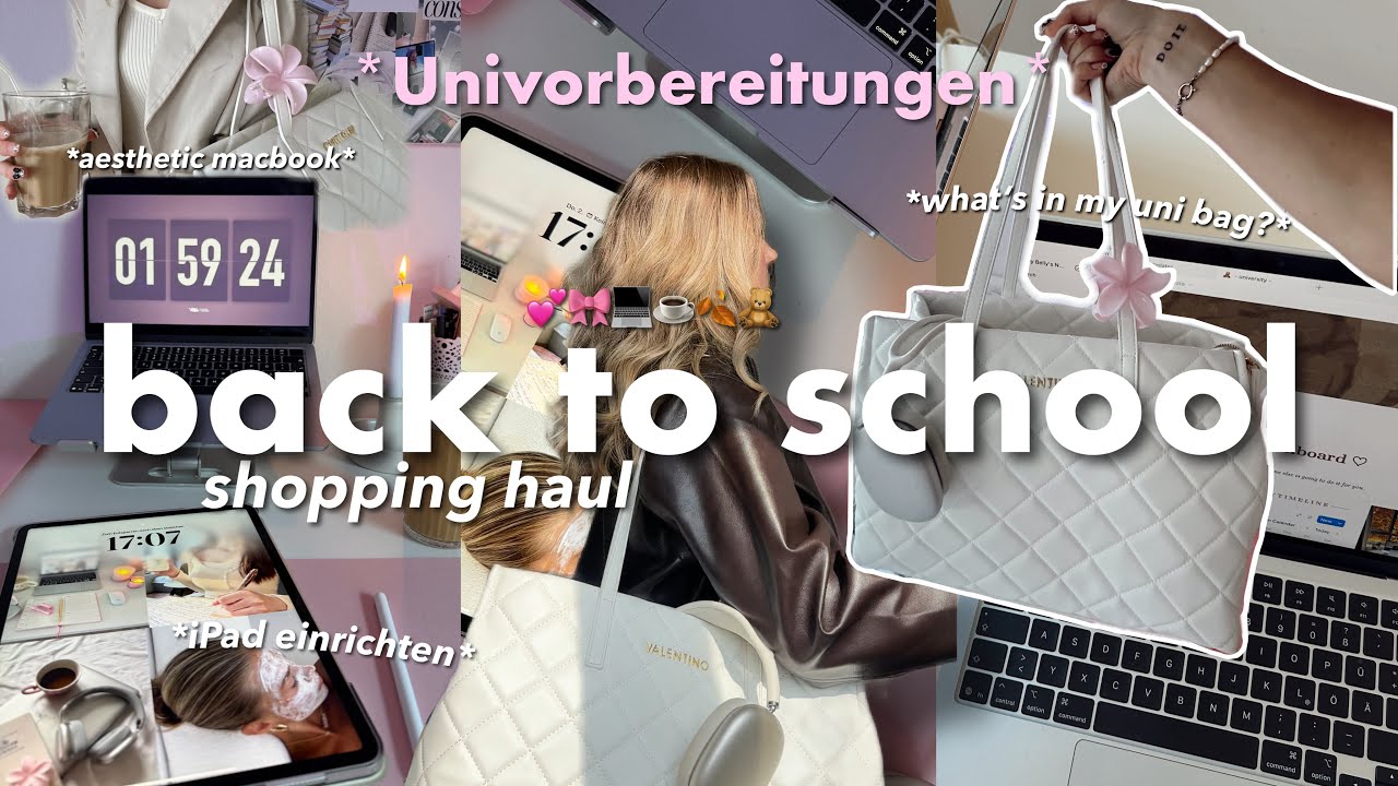 back to school/ uni 🎀 shopping haul, aesthetic iPad & MacBook + Motivation