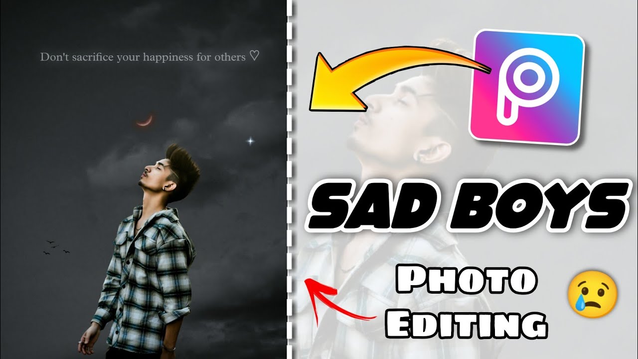Sad Boy Photo Editing PicsArt | Picsart Photo Editing - Xyaa Edits 🔥