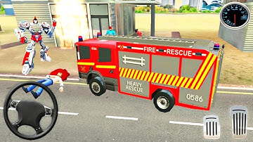 Firefighter Robot Transform Truck - Emergency Rescue Simulator - Android Gameplay