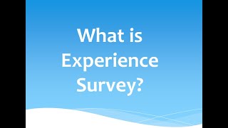 What is Experience Survey