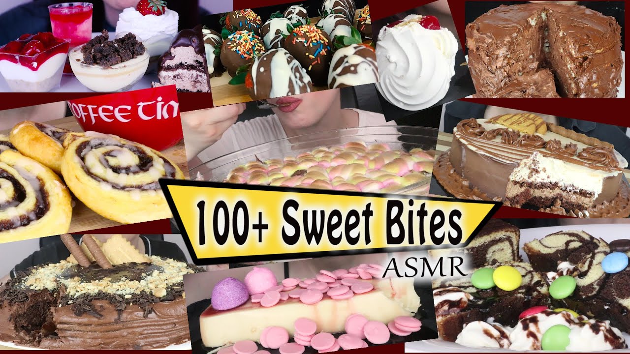 100+ SWEET BITES 🍰 | Dessert Compilation | ASMR Mukbang - 먹방 | Real Eating Sounds