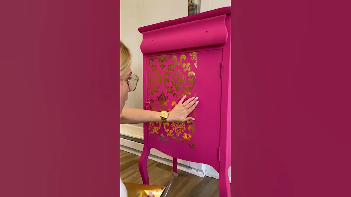 Pink and Gold Cabinet Makeover #kachafurniture #chalkpaintingfurniture #furnitureart #shorts