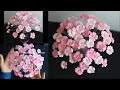 Plastic bottle flower vase craft  paper flowers guldasta   paper craft