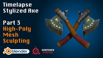 [Blender] Stylized Axe : How to make a game asset - Part 3