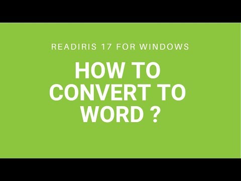 Readiris 17 Windows: How to convert to Word?