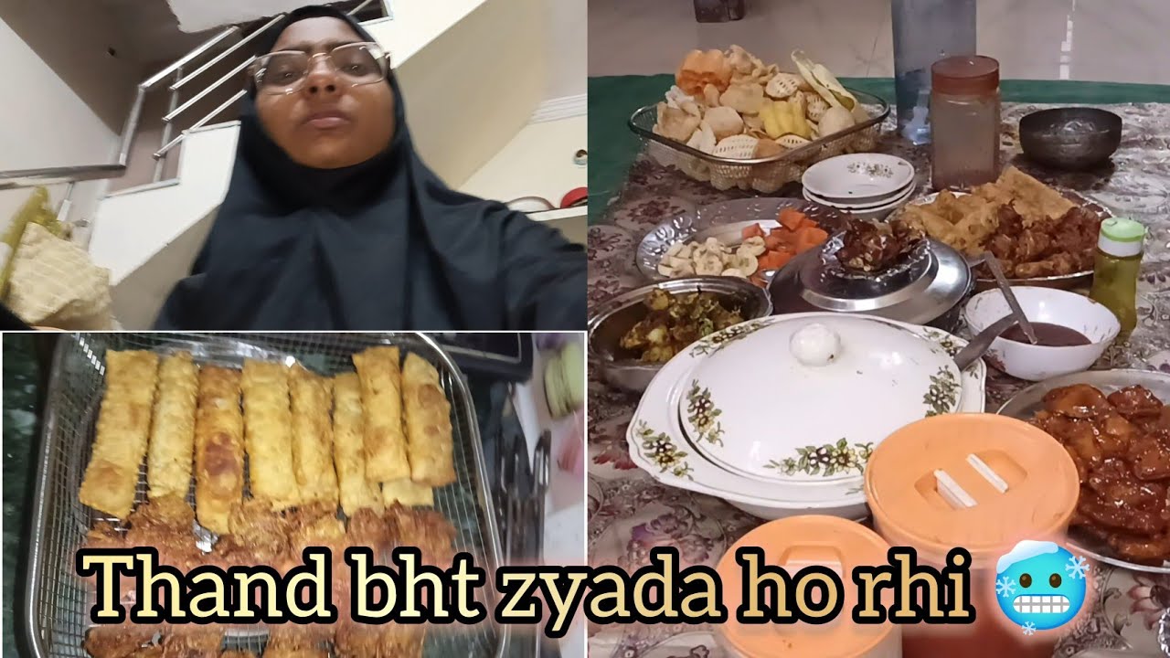 Sehri main bht thand lgne lgi 🥶|| Spring roll bnaiye iftar main 🤤||