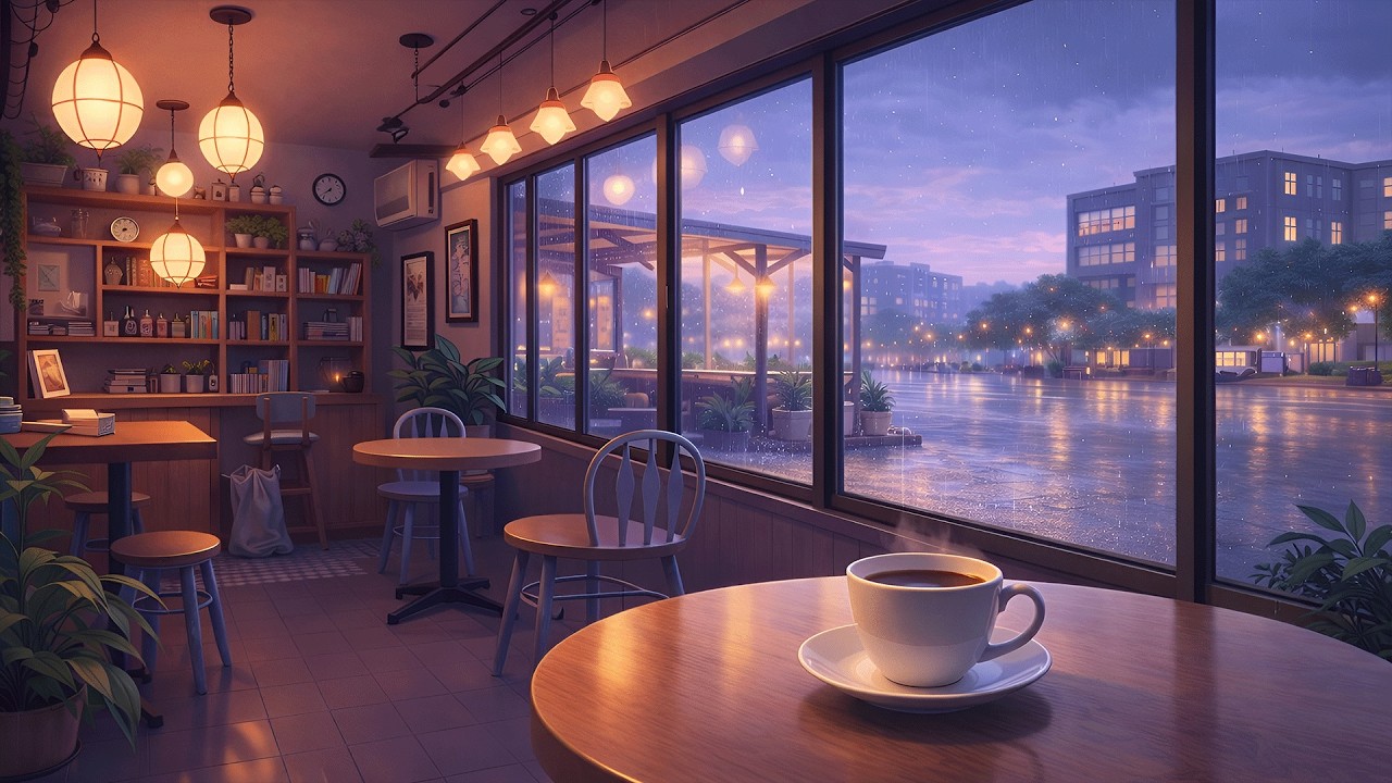 Cozy Cafe Lo-fi with Rain 🌧️ | Chill Beats for Productivity