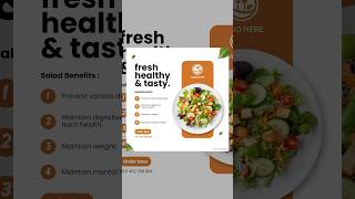 Tasty Salad Design Made In @canva | Social Media Post Series (Design No.67) - Canva Tutorial