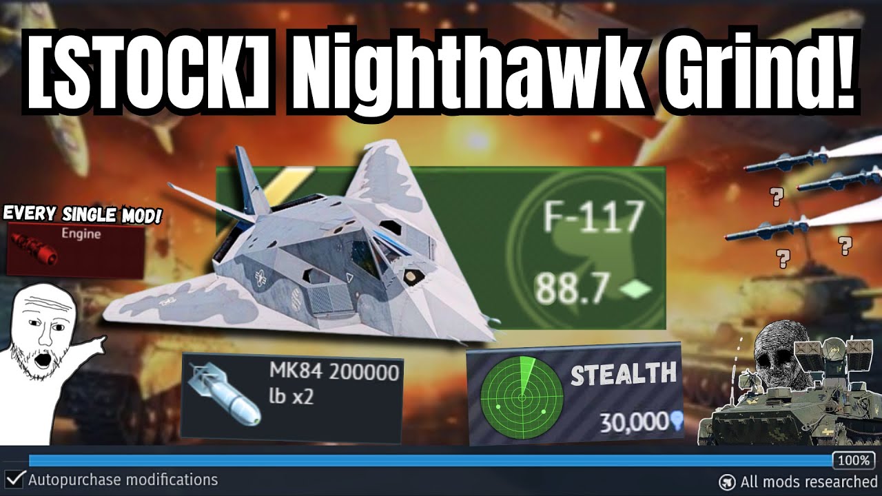[STOCK] Grind FIRST STEALTH plane Experience!🔥(This is BROKEN)💀| I got EVERY MOD! (PAIN)