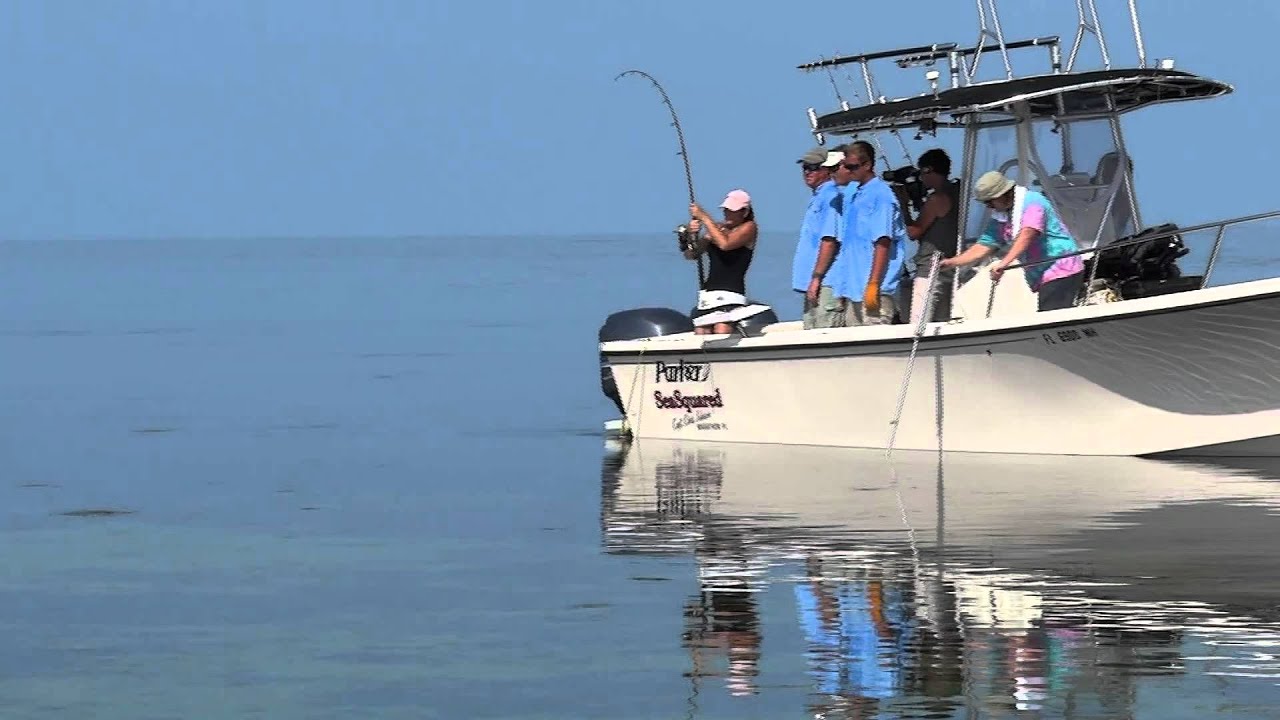 Kristie lands a lemon shark in the Florida Keys with Capt. Chris Johnson, SeaSquared Charters 7/9/11