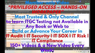 IT with Varun Vohra - ITGC & Risk - Logical Access - Privileged Access - Hands-on Workpaper (Promo)