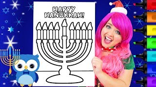 Coloring Hanukkah Menorah, Dreidel & Animals Coloring Pages Prismacolor Markers | KiMMi THE CLOWN