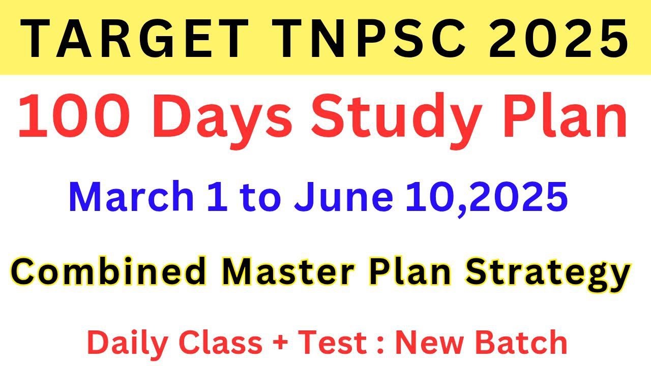 TARGET TNPSC 2025 - 100 Days Group 1/2/4 New Plan 🎯 • Group 1/2/4 DAILY ...